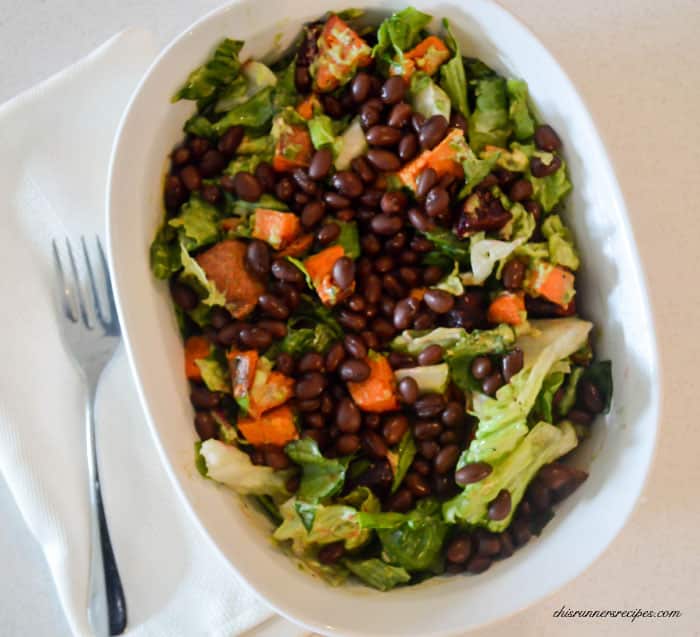 Roasted Root Vegetable Salad with Creamy Avocado Dressing {This Runner's Recipes}