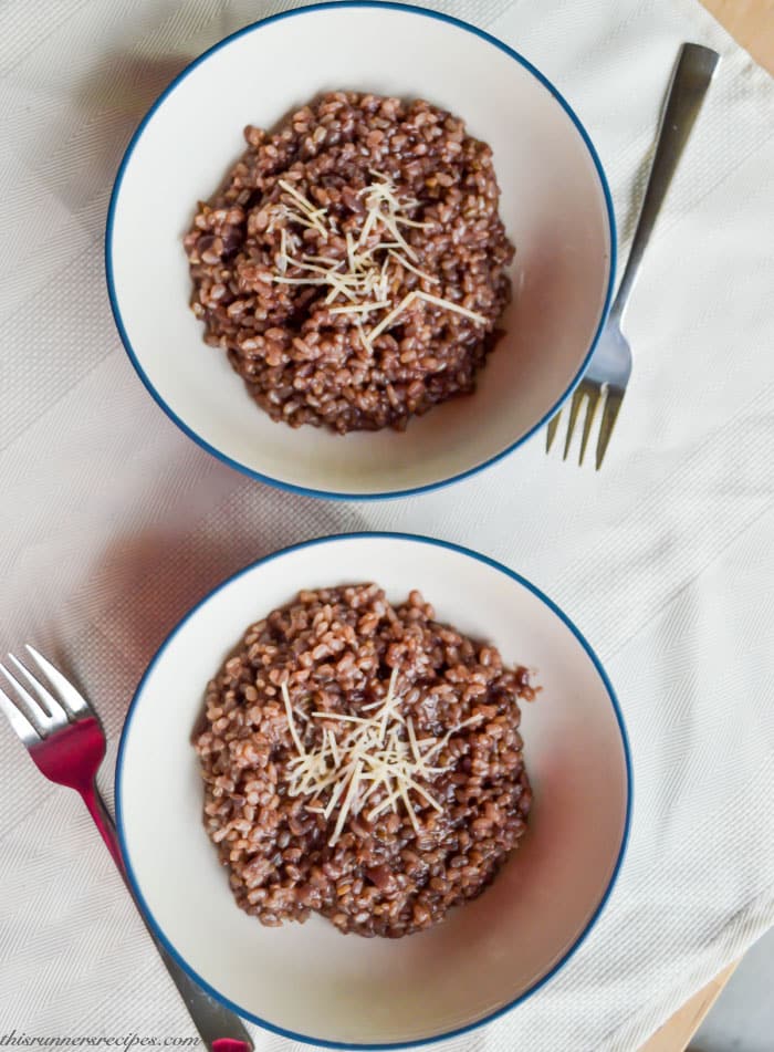 Gluten Free Vegetarian Red Wine Brown Rice Risotto