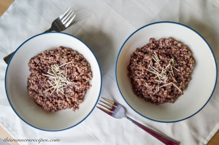 Gluten Free Vegetarian Red Wine Brown Rice Risotto