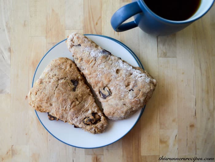 Whole Wheat Chocolate Banana Scones | This Runner's Recipes