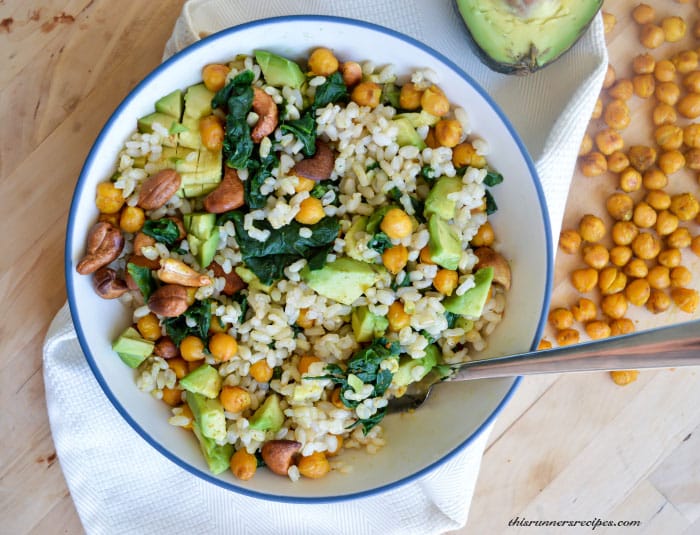 Curried Beans and Greens Rice Bowl
