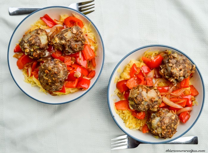 Iron Rich, Dairy free, Gluten free Spaghetti Squash and Meatballs {This Runner's Recipes}