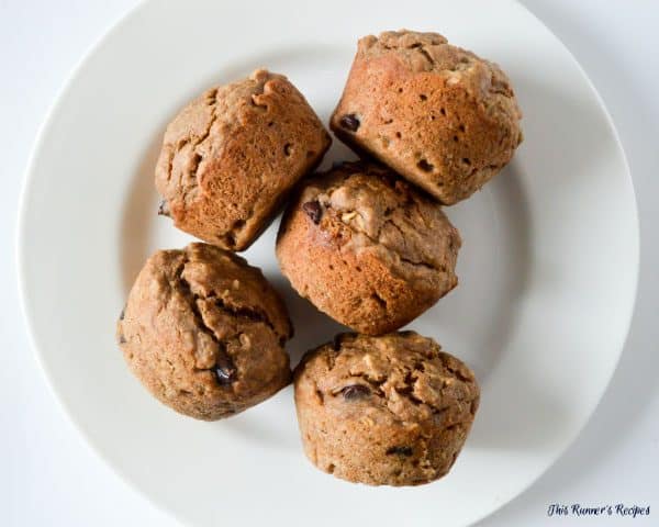 Whole Wheat Coconut Banana Chocolate Chip Muffins