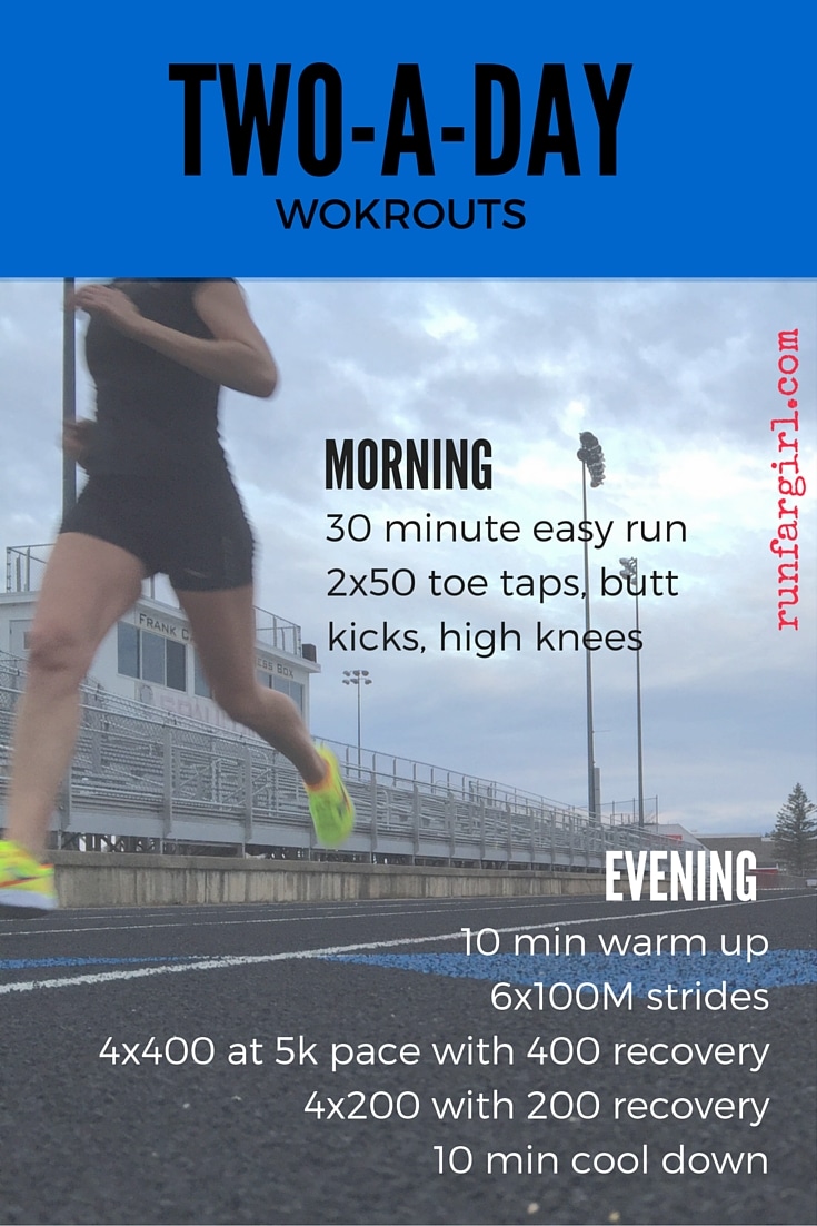 Check out 6 Two a Day Workouts for Runners for when you actually have time to do more than one workout in a day!