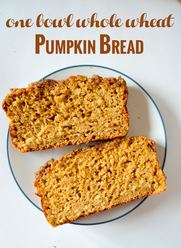 One Bowl Whole Wheat Pumpkin Bread made with Stonyfield yogurt and King Arthur Flour #stonyfield #stonyfieldblogger