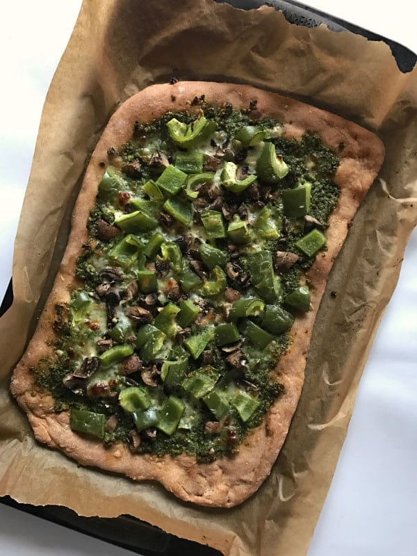 Kale Pesto Veggie Pizza